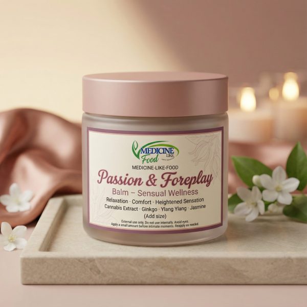 Natural botanical foreplay balm for intimate wellness.