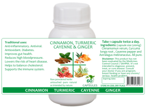 Cinnamon, Turmeric, Cayenne & Ginger Spice Capsules